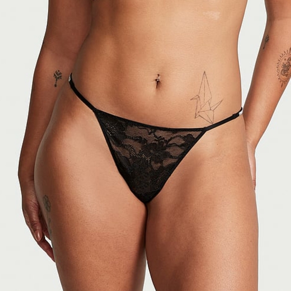 🐈‍⬛️Victoria's Secret Very Sexy Shine Strap Lace V-String Large *NEW*🐈‍⬛️ - Picture 1 of 5